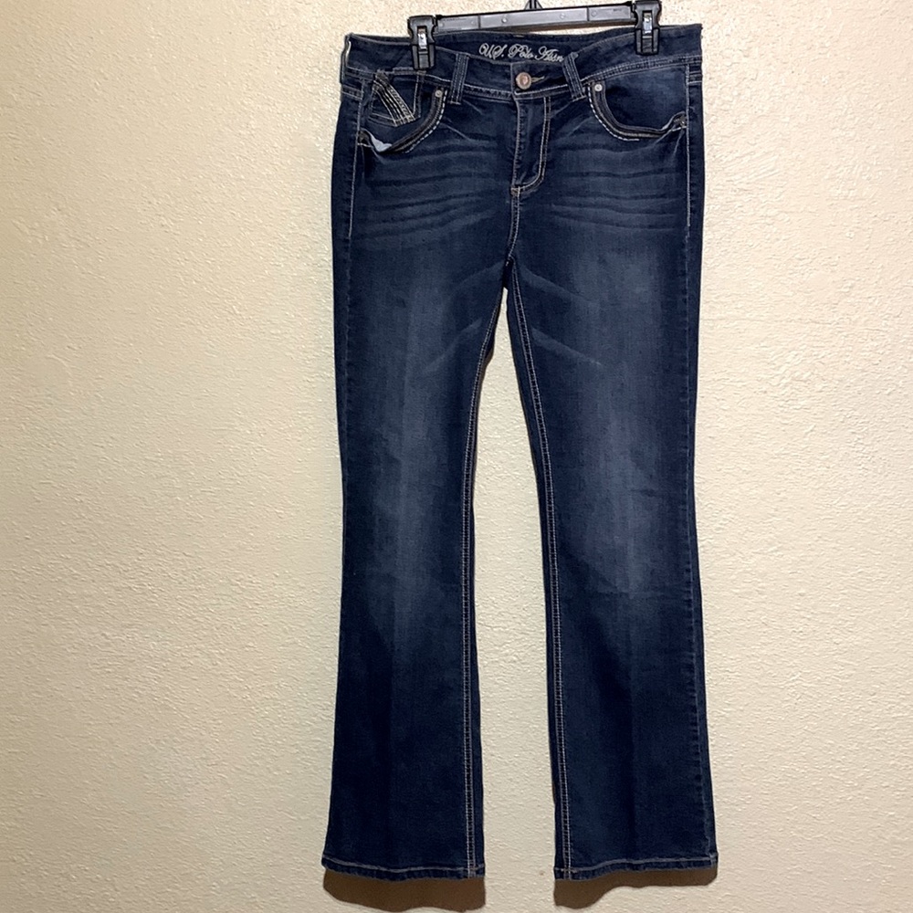 U.S. Polo Assn. Jeans 13/14 Boot Cut Blue Pants Embroidered Pocket Stretch Logo